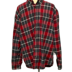 Vintage Weatherproof Shirt Men’s Size XL Red Black White Flannel Long Sleeve